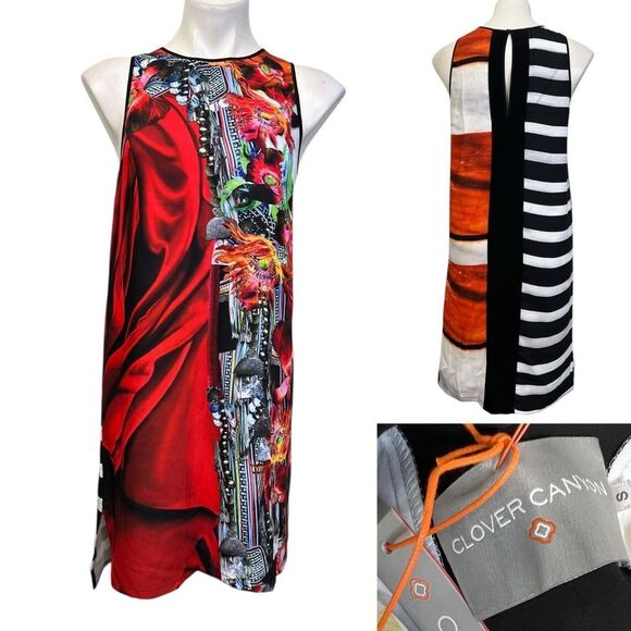 Clover Canyon Dresses & Skirts - Clover‎ Canyon monk cloth dress S sleeveless multicolor knee length